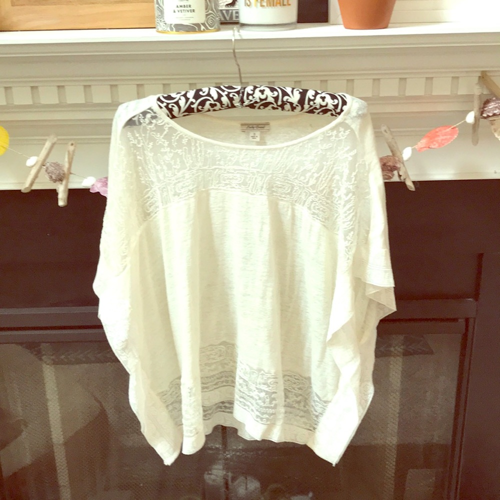 Lace embroidered lucky top
